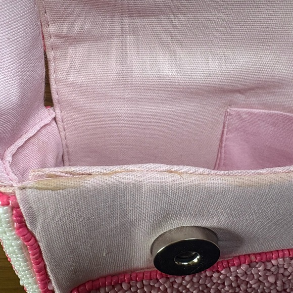 NWT Viral Beaded Bag Pink Swan and Bow Design - Picture 6 of 8